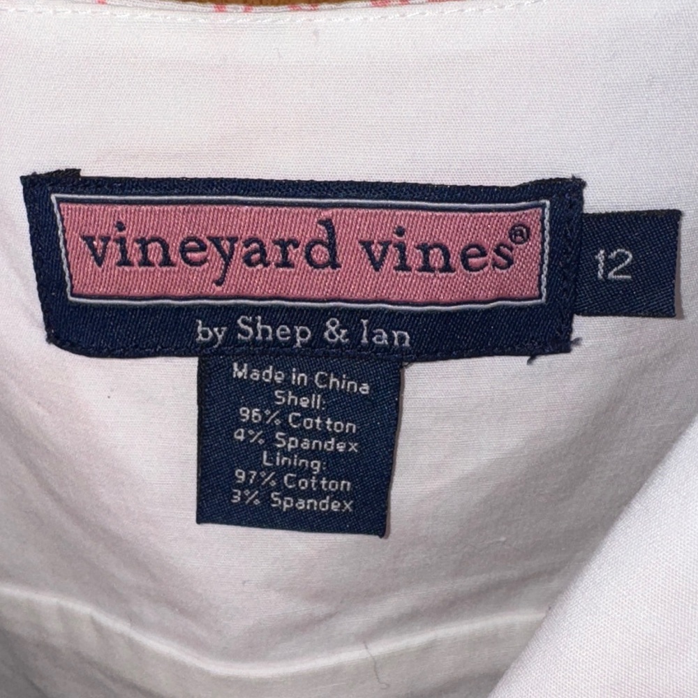 VINEYARD VINES SZ 12 WOMENS PINK/WHITE FLORAL SHEATH DRESS LINED SIDE ZIP - Picture 9 of 12